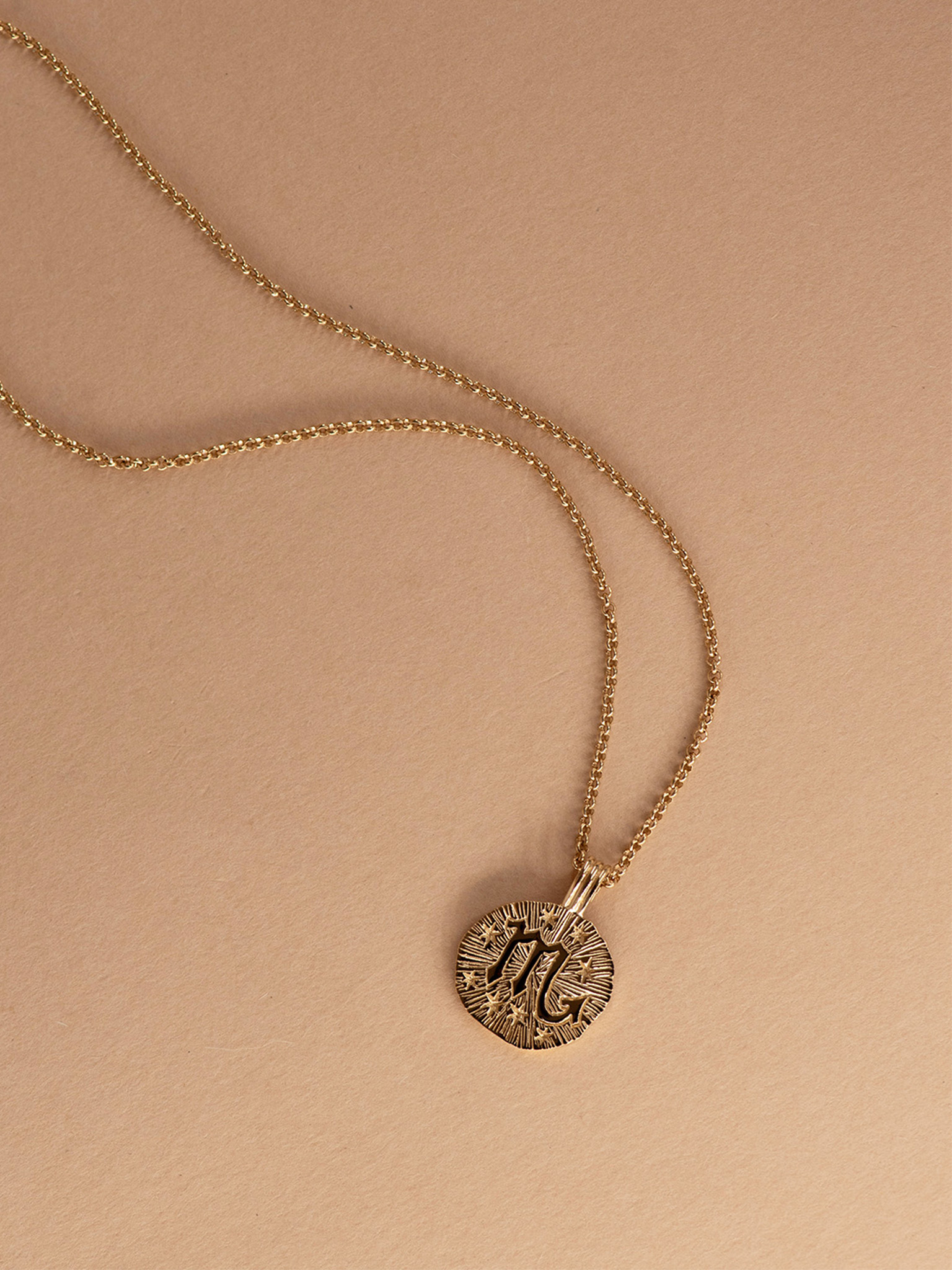 Sun in scorpio necklace - 22k gold vermeil